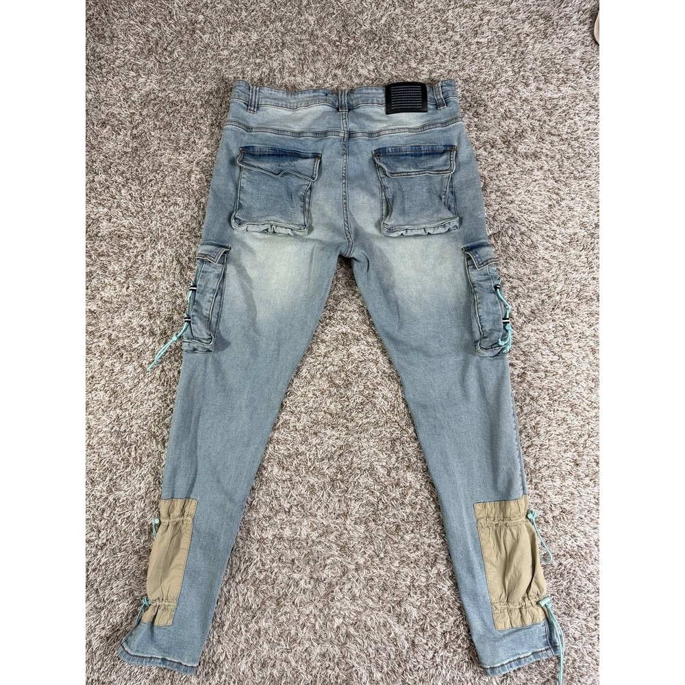 Serenede Cyber Cloud Cargo Blue Jeans Men's Size 38 - Picture 14 of 14
